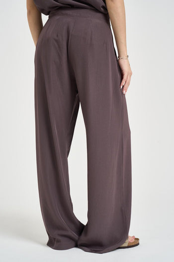 Pantalone donna a palazzo malva - 3