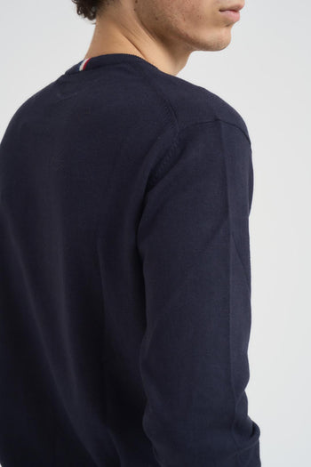 Maglia uomo girocollo cotone e cashmere blu - 6