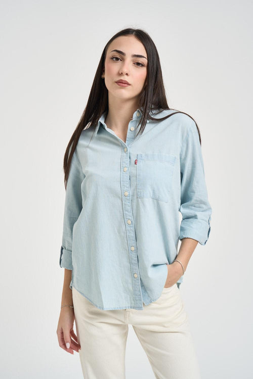 Camicia donna chambray celeste