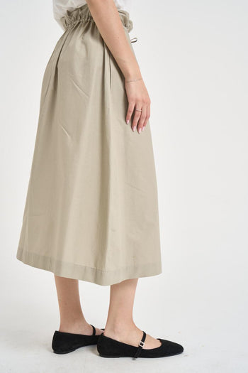 Gonna donna midi in cotone salvia - 4