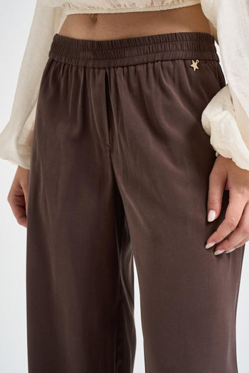 Pantalone donna fluido marrone - 4