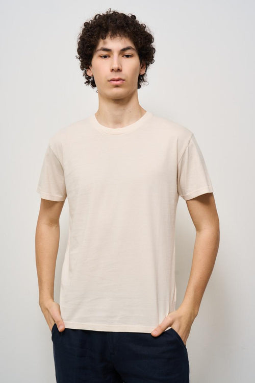 T-shirt uomo girocollo panna