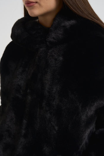 Ecopelliccia donna corta nera - 3