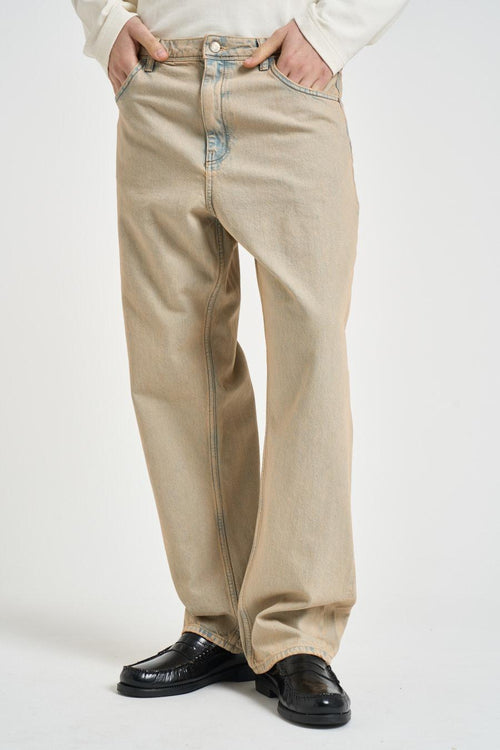Jeans uomo in denim sabbia
