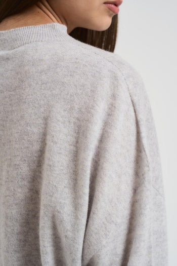 Maglia donna scollo a barca grigio chiaro - 4