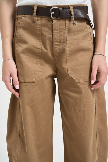 Pantalone donna carrot fit cammello - 4