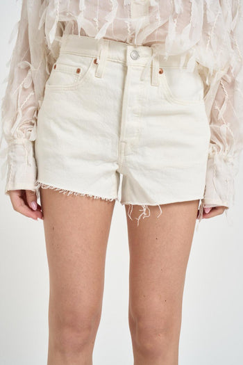 Shorts donna 501 in denim bianco - 6