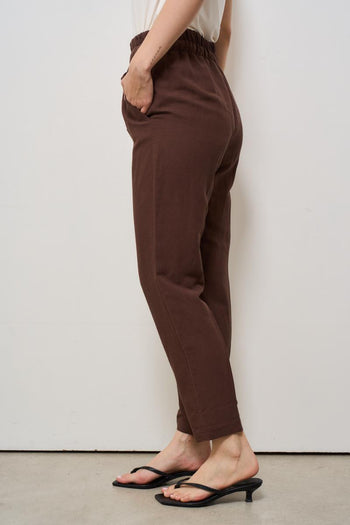 Pantalone donna regular marrone cioccolato - 3