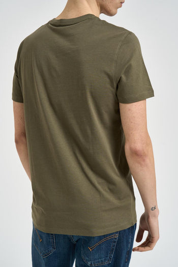 T-shirt uomo girocollo verde militare - 3