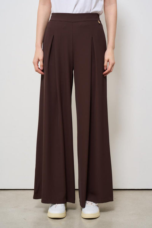 Pantalone donna a palazzo marrone