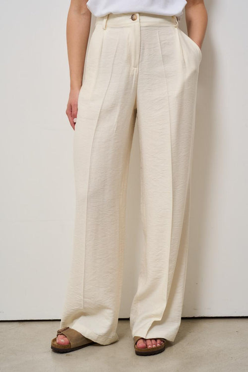 Pantalone donna a palazzo panna - 2