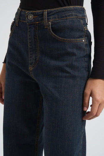 Jeans donna a palazzo in denim scuro - 5