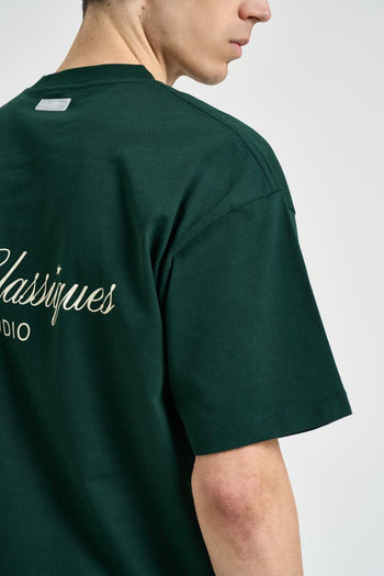 T-shirt uomo girocollo verde bosco - 4