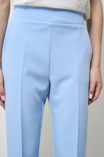 Women's light blue cigarette trousers - 4