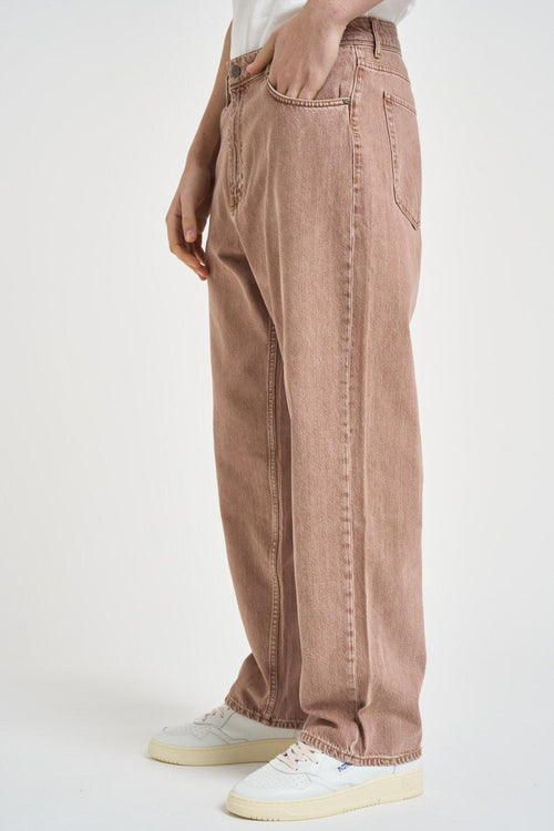 Jeans uomo wide leg in denim rosa - 2