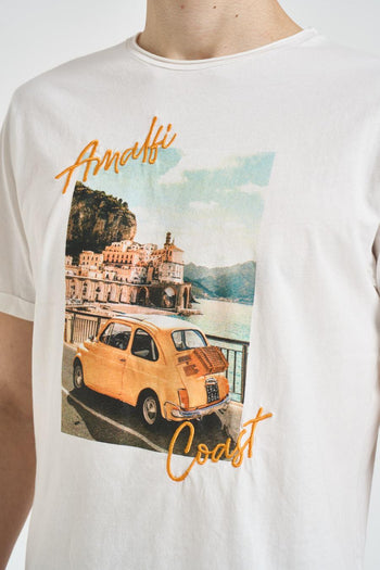 T-shirt uomo con stampa bianca - 3