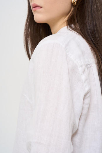 Camicia donna in lino bianca - 5
