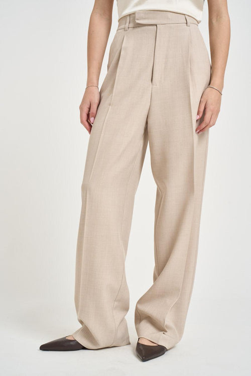Pantalone donna palazzo beige