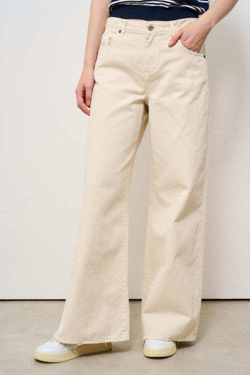 Jeans donna a palazzo panna - 2