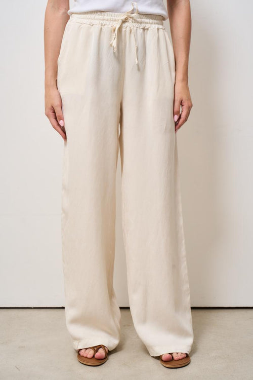Pantalone donna a palazzo panna