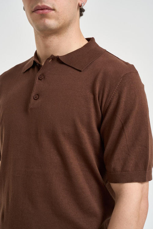 Polo uomo a manica corta tabacco - 2