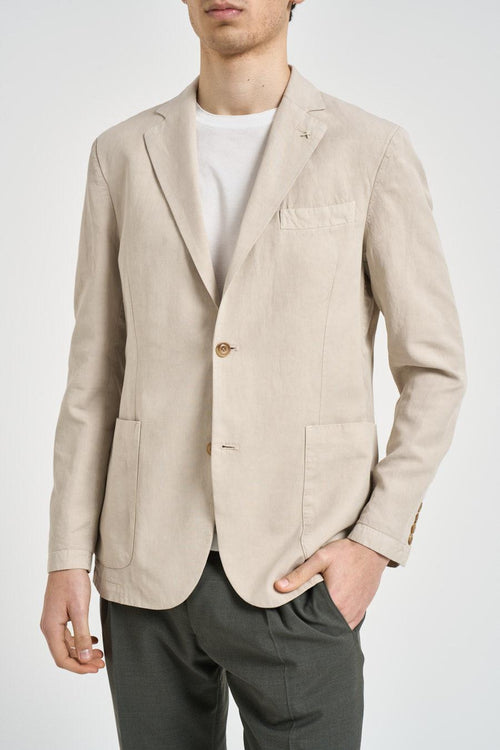 Giacca uomo in cotone beige