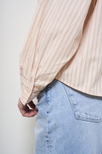 Camicia donna a righe arancione - 7