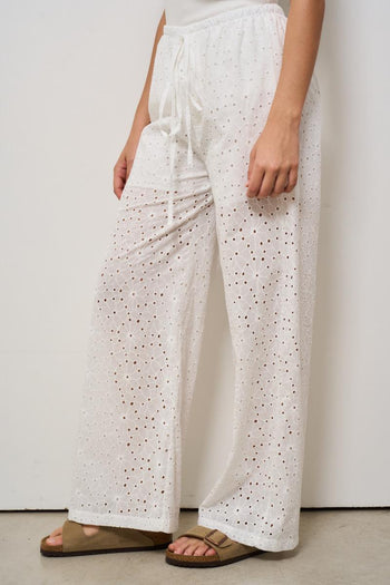 Pantalone donna in pizzo bianco - 3