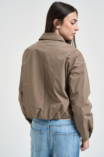 Bomber donna corto tortora - 5