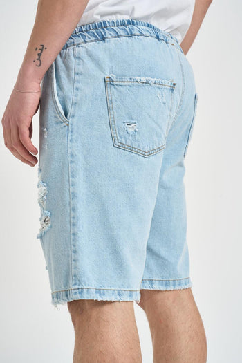 Bermuda uomo in denim chiaro - 4