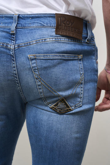 Jeans uomo slim fit denim chiaro - 5