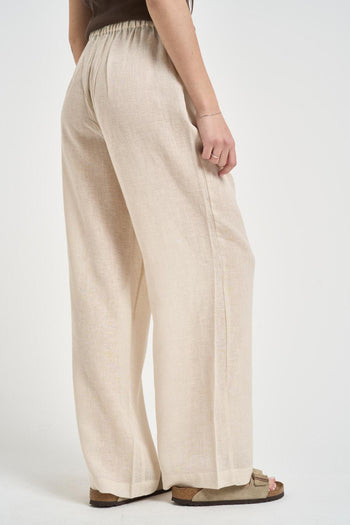 Pantalone donna gamba dritta beige - 4