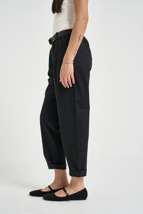Pantalone donna a gamba dritta nero - 2