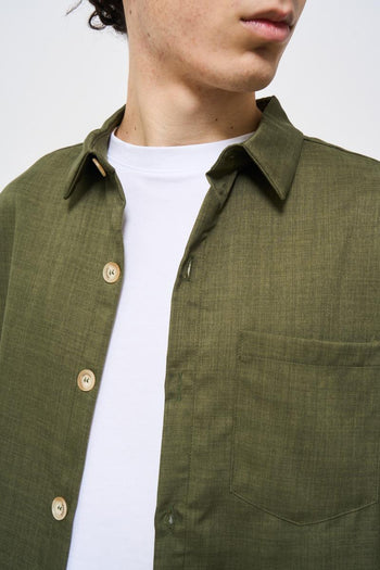Camicia uomo verde militare - 4