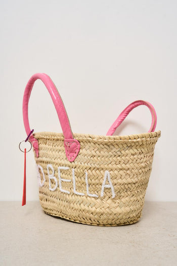 Borsa donna in paglia e rosa - 3