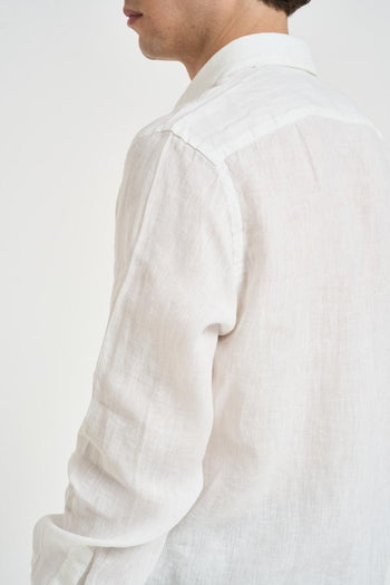 Camicia uomo in lino bianca - 5