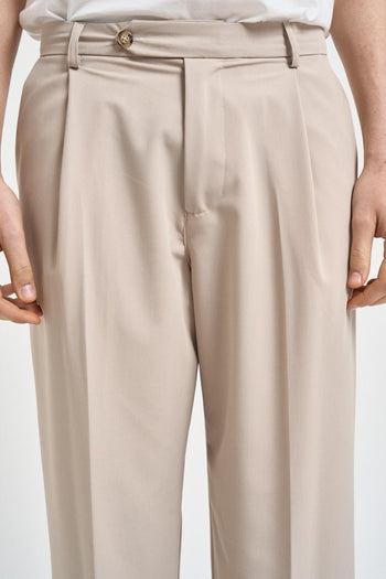 Pantalone uomo con pinces beige - 5