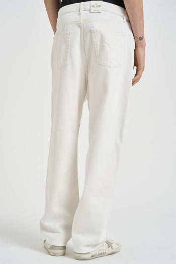 Jeans uomo gamba dritta in denim bianco - 3