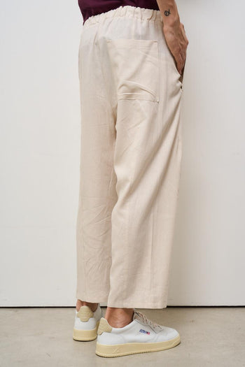 Pantalone uomo in lino beige - 4