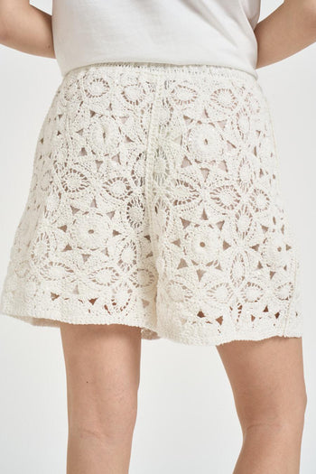 Shorts donna in crochet panna - 3