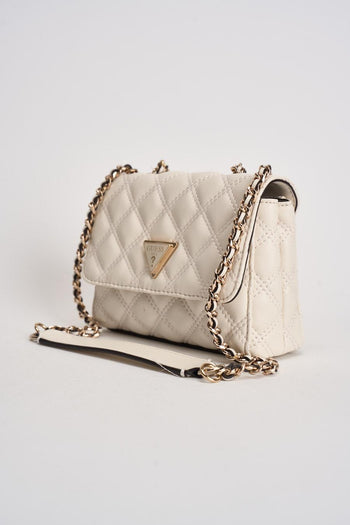 Borsa donna matelassé a tracolla bianca - 3