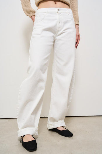 Jeans donna regular in denim bianco - 7