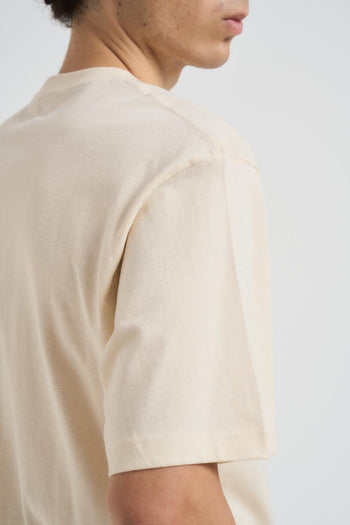 T-shirt uomo girocollo panna - 5