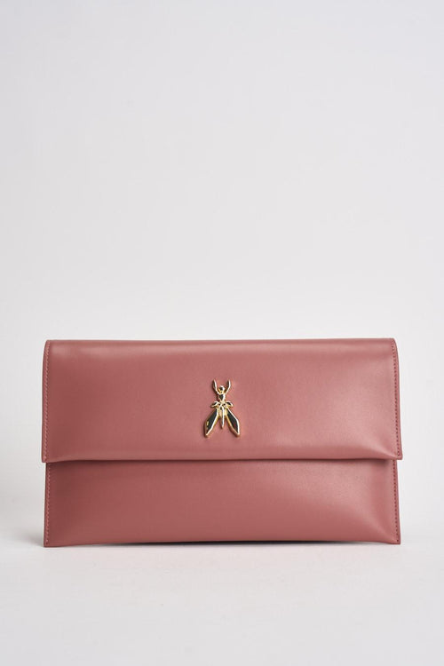 Clutch donna in pelle malva