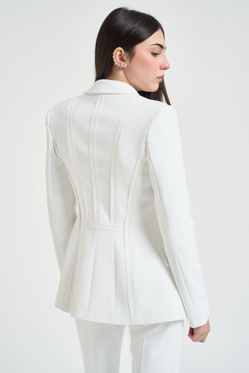 Giacca donna monopetto bianca - 3