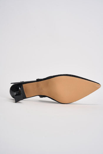 Slingback donna con strass nera - 10