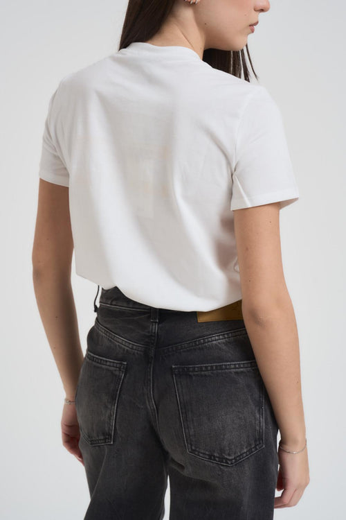 T-shirt donna con logo bianca - 2