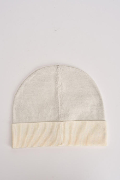 Berretto uomo panna con logo frontale - 2