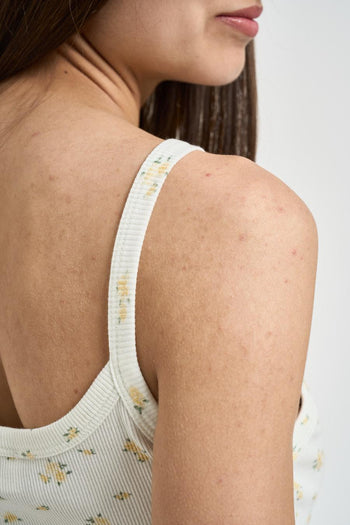 Top donna stampa floreale gialla - 4