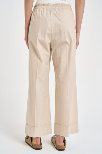 Pantalone donna fluido beige - 3